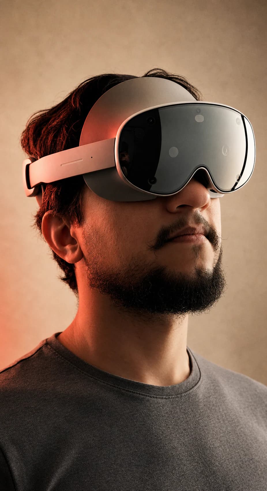 Renato Andrade wearing a spatial computing headset